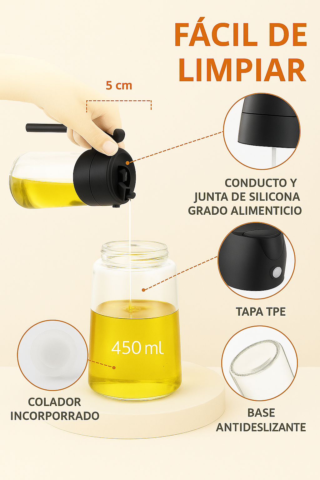 Rociador de Aceite con Doble pico