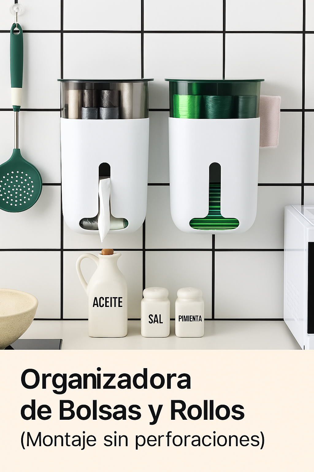 Organizador de bolsa y rollos